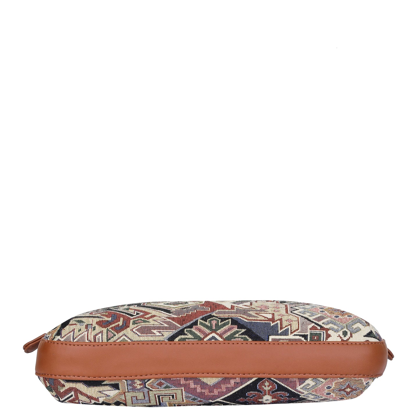 Ladies’ Geometric Tapestry Fabric Hobo Shoulder Bag – Stylish Satchel Purse with Vegan Leather Strap for Work & Casual Outings