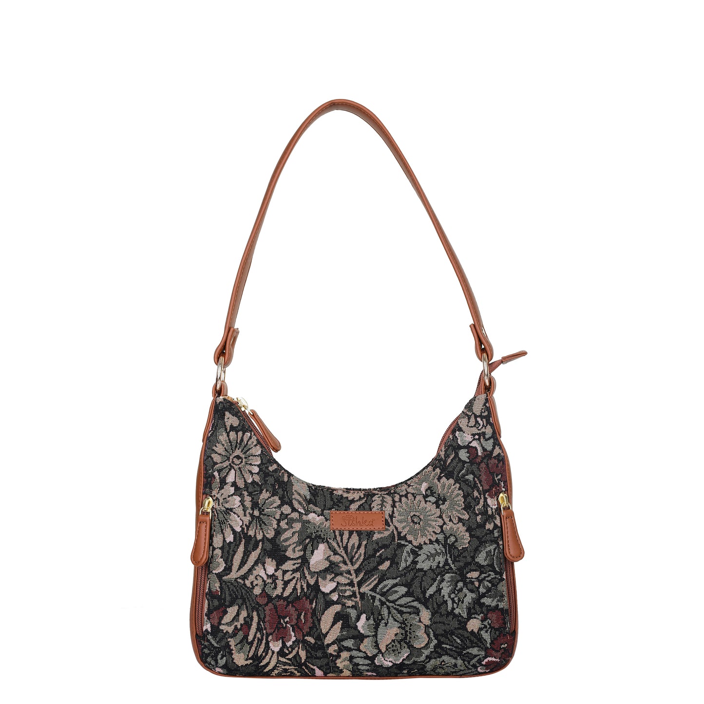 Women's Hobo Bag in Tapestry Vintage Pattern Fabric | Shoulder & Sling Purse with vegan leather Strap for Daily Use
