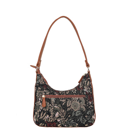 Women's Hobo Bag in Tapestry Vintage Pattern Fabric | Shoulder & Sling Purse with vegan leather Strap for Daily Use