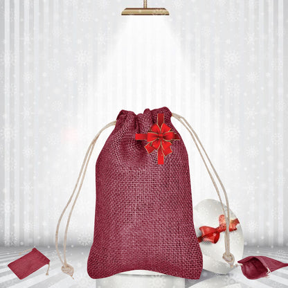 Wholesale Coloured Burlap Drawstring Jute Gift Bags for Party Favours (8 PCS)