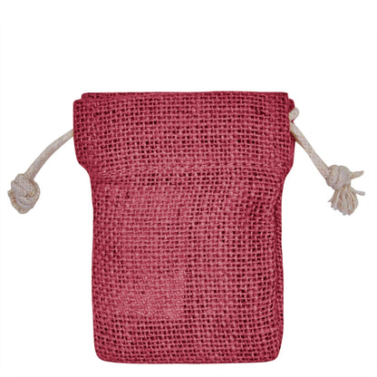 Wholesale Coloured Burlap Drawstring Jute Gift Bags for Party  (8 PCS)