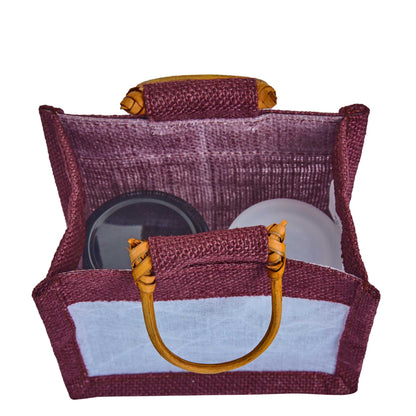Wholesale Colourful Burlap Jute Gift Bags with Organza for Party Favours & Events (Packs of 7)