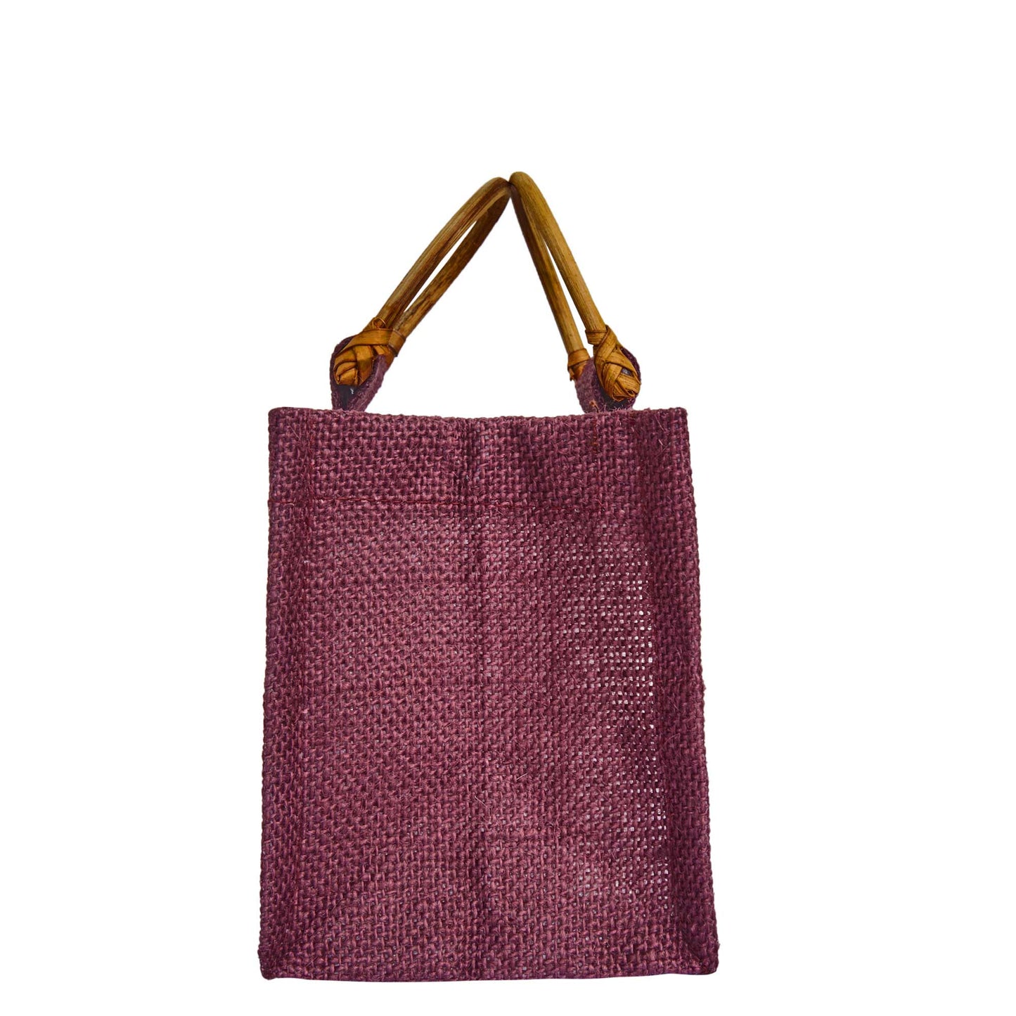 Wholesale Colourful Burlap Jute Gift Bags with Cane Handles (Packs of 7)