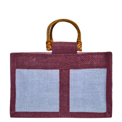 Wholesale Eco-Friendly Coloured Burlap Jute Gift Bags with Organza  (Packs of 7)