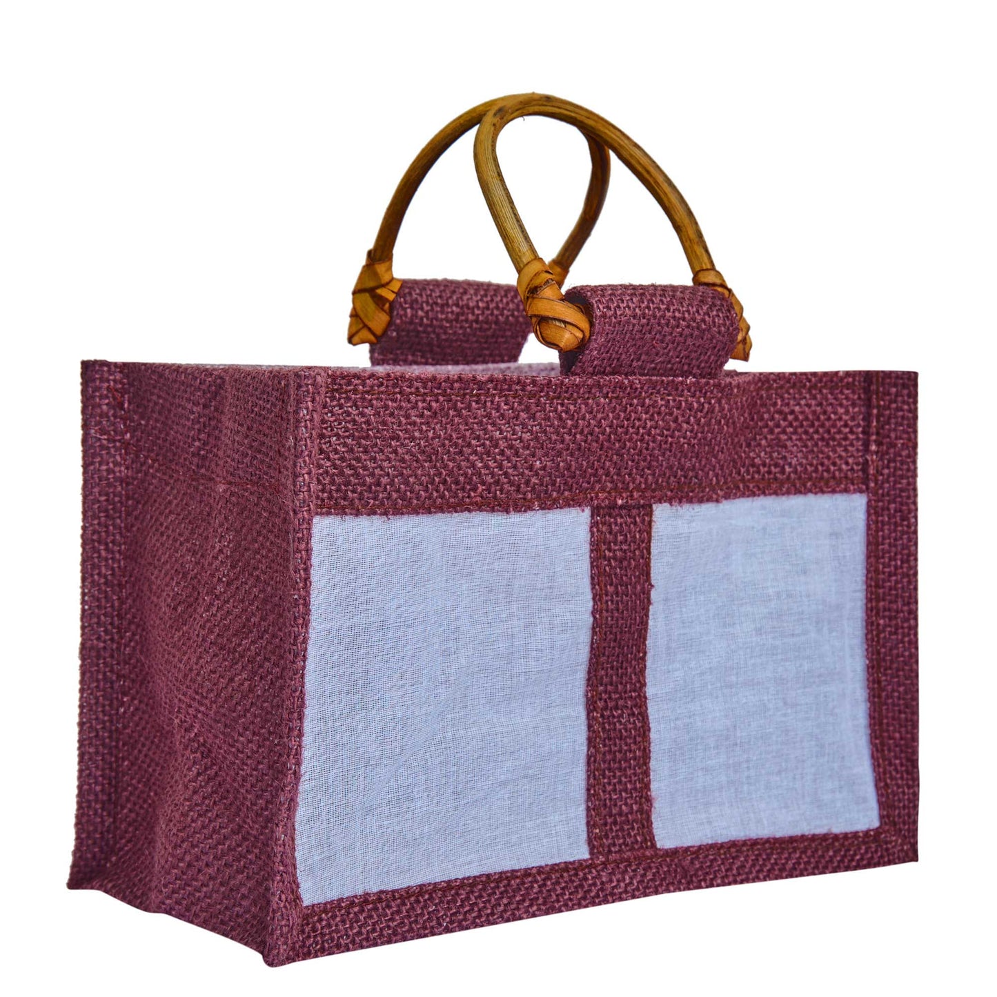 Wholesale Eco-Friendly Coloured Burlap Jute Gift Bags with Organza  (Packs of 7)