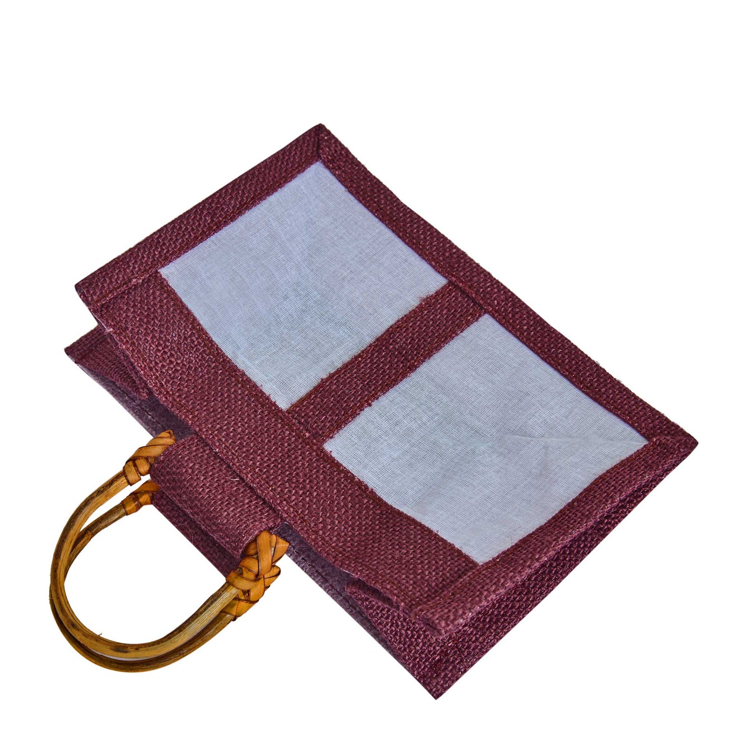 Wholesale Eco-Friendly Coloured Burlap Jute Gift Bags with Organza  (Packs of 7)