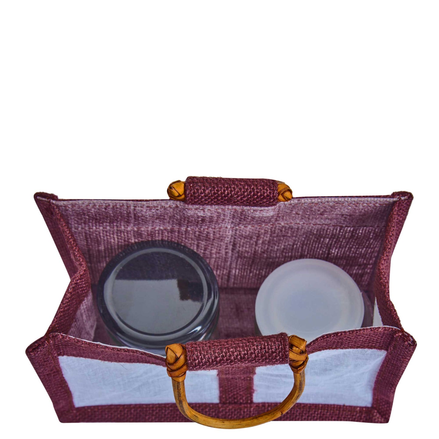 Wholesale Eco-Friendly Coloured Burlap Jute Gift Bags with Organza  (Packs of 7)