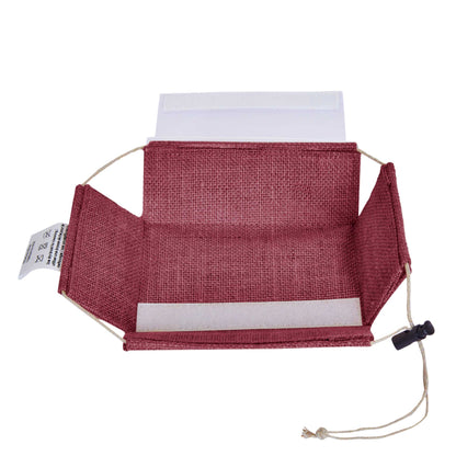Wholesale Eco-Friendly Coloured Burlap Jute Gift Boxes with PVC Window for Events(Packs of 7)