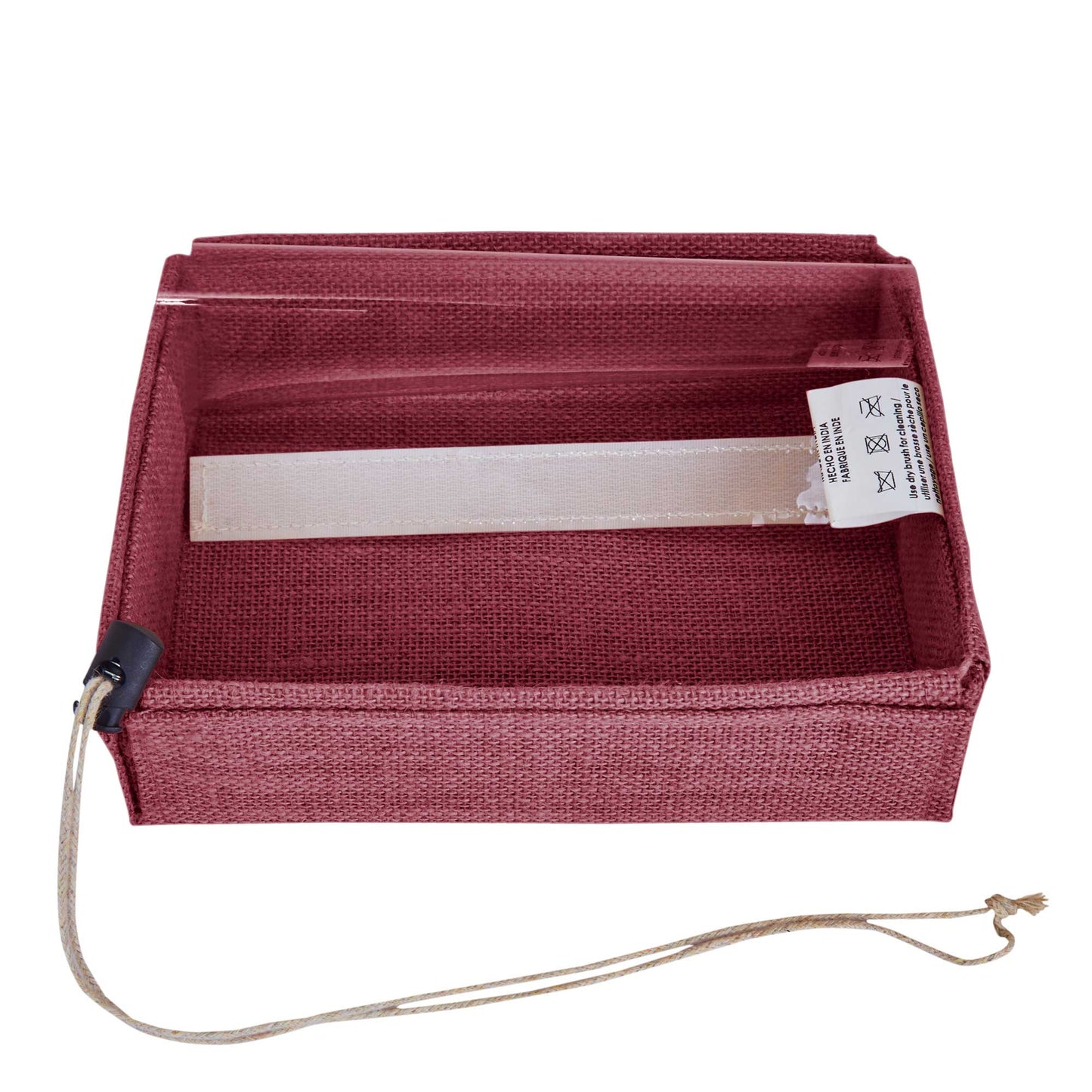 Wholesale Reusable Coloured Burlap Jute Gift Boxes with PVC Window forParty gift (Packs of 7)