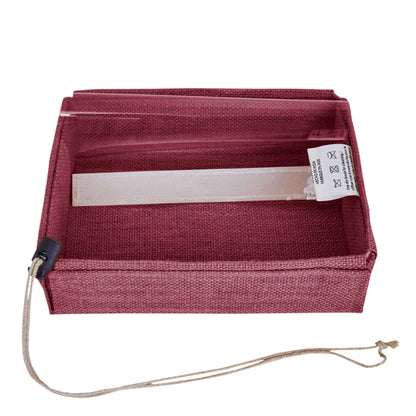 Wholesale Reusable Coloured Burlap Jute Gift Boxes with PVC Window forParty gift (Packs of 7)
