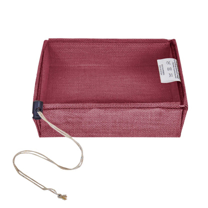Wholesale Reusable Coloured Burlap Jute Gift Boxes with PVC Window forParty gift (Packs of 7)