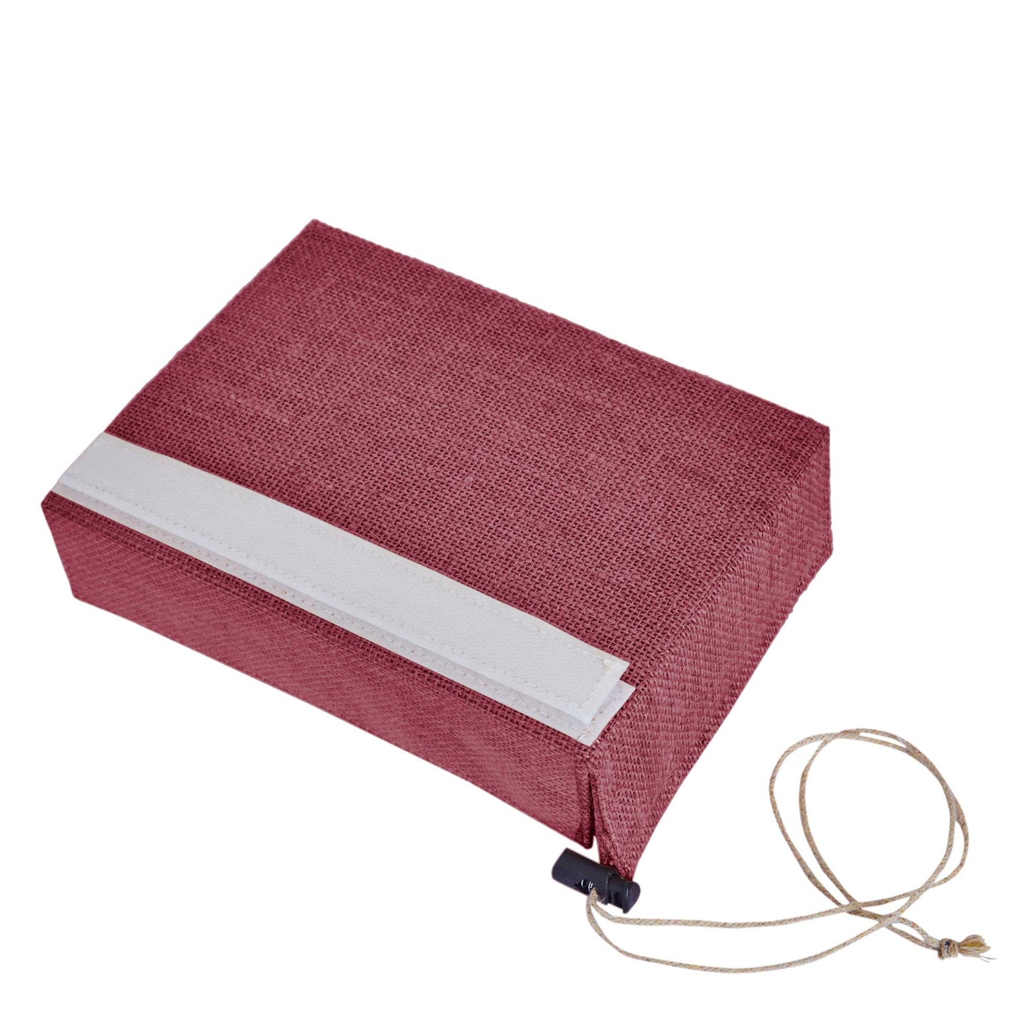 Wholesale Reusable Coloured Burlap Jute Gift Boxes with PVC Window forParty gift (Packs of 7)