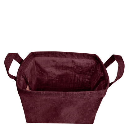 Wholesale Coloured Burlap  Reusable Jute Storage Basket  (Packs of 4)