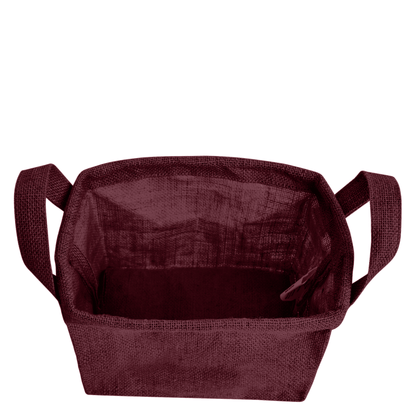 Wholesale Coloured Burlap Reusable Jute Laundry Basket  (Packs of 4)