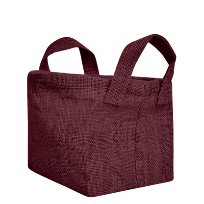 Wholesale Coloured Rectangular Burlap Jute Storage Basket (Packs of 4)