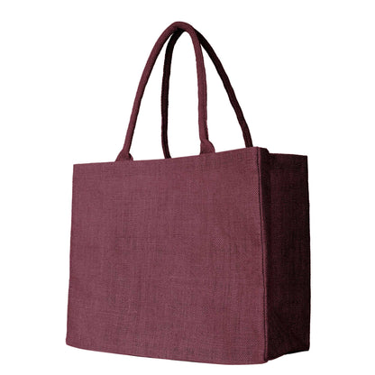 Wholesale Stylish Jute & Burlap Shopping Bags in Red, Pink, Green & Orange – Ideal for Gifting, Weddings & More (Pack of 4)