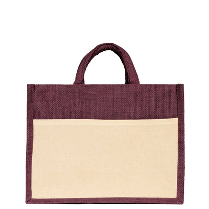 Jute Shopping Bags in Red, Green, Orange & Pink – Wholesale Burlap Totes for Weddings, Holidays & Daily Use (Set of 4)