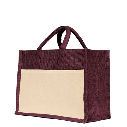 Jute Shopping Bags in Red, Green, Orange & Pink – Wholesale Burlap Totes for Weddings, Holidays & Daily Use (Set of 4)