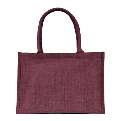 Jute Wholesale Tote Bags – Ideal for Christmas Gifts, Weddings & Shopping – Deep Red, Pink, Green & Orange (Set of 4)