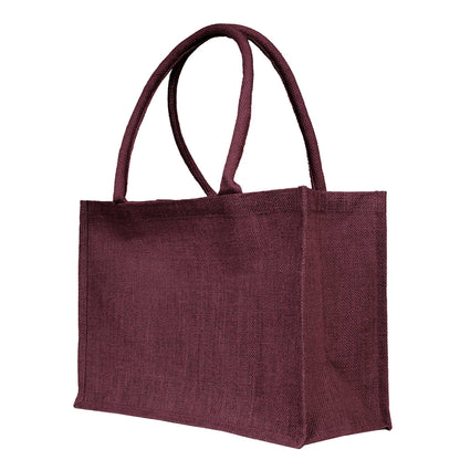 Jute Wholesale Tote Bags – Ideal for Christmas Gifts, Weddings & Shopping – Deep Red, Pink, Green & Orange (Set of 4)