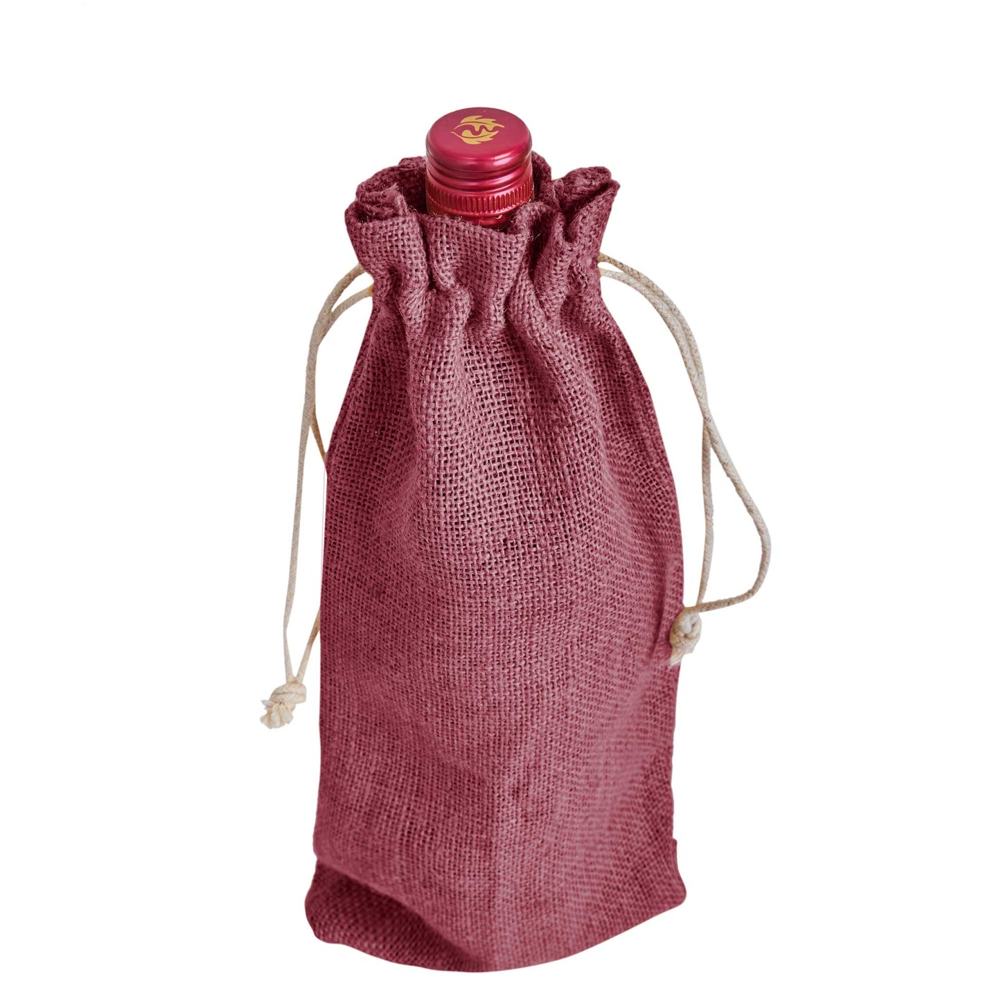 Wholesale Coloured Jute Wine Bottle Gift Pouches – Drawstring Burlap Bags for Gifting & Events (Set of 7)