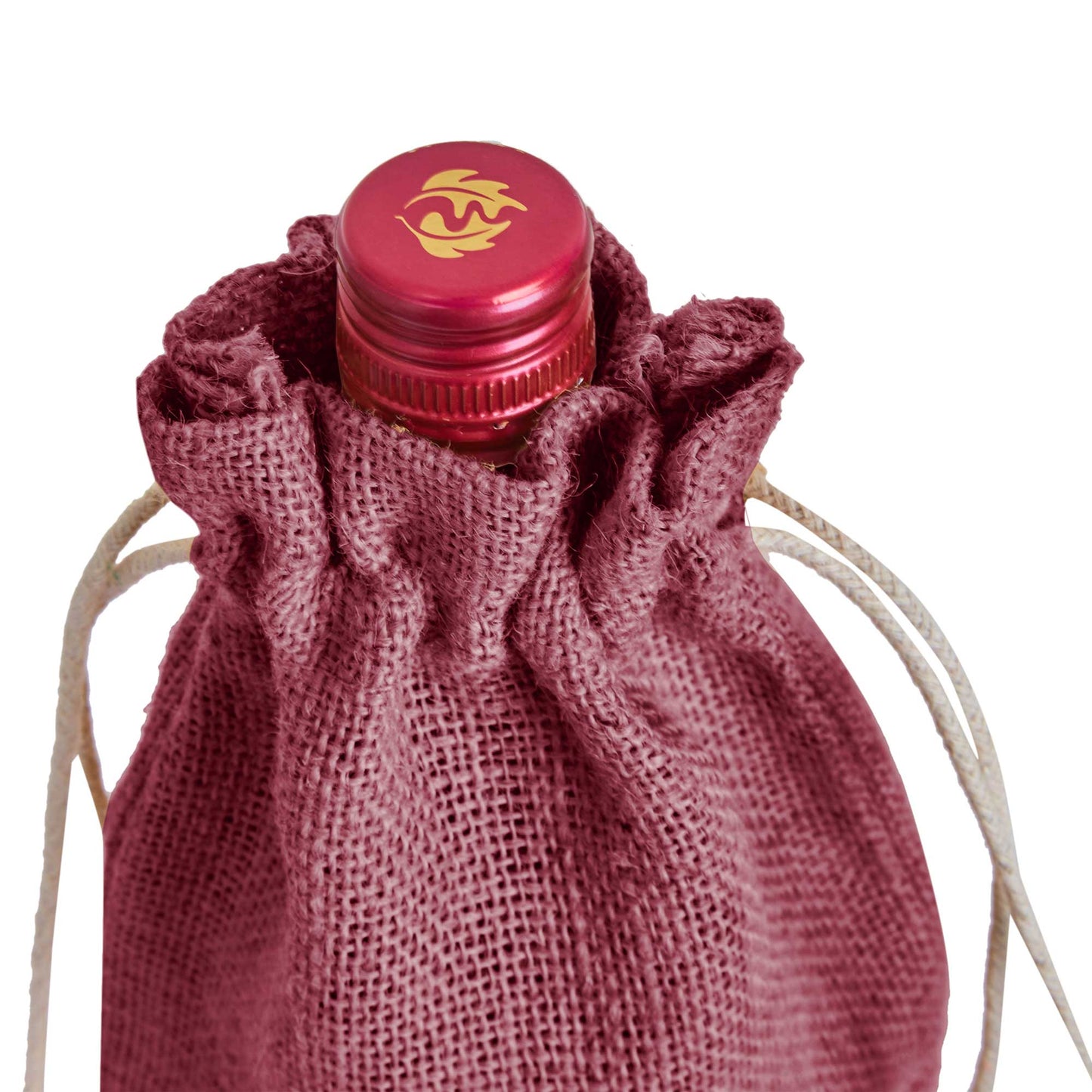 Wholesale Coloured Jute Wine Bottle Gift Pouches – Drawstring Burlap Bags for Gifting & Events (Set of 7)