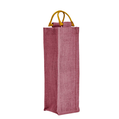 Wholesale Coloured Jute Wine Bottle Bags with Cane Handles – For Events & Gifting (Pack of 7)