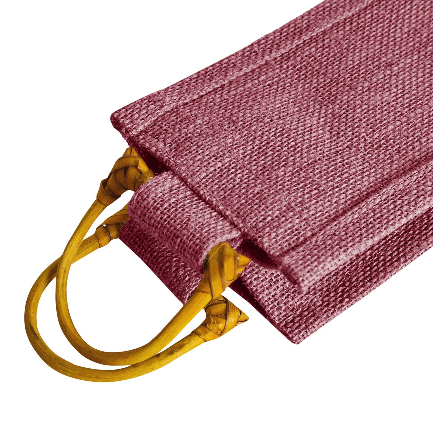 Wholesale Coloured Jute Wine Bottle Bags with Cane Handles – For Events & Gifting (Pack of 7)