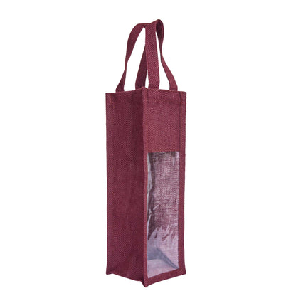 Reusable Jute Wine Gift Bags – Coloured Bottle Bags for Celebrations & Events, Wholesale (Pack of 6)