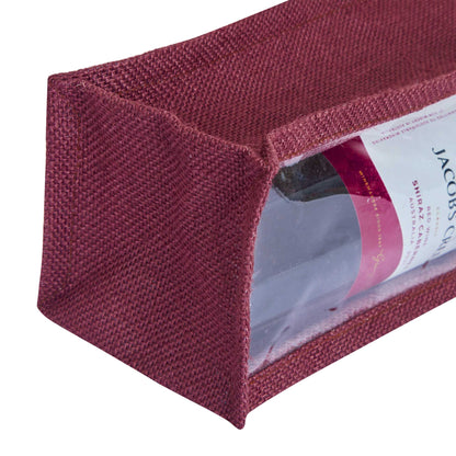 Reusable Jute Wine Gift Bags – Coloured Bottle Bags for Celebrations & Events, Wholesale (Pack of 6)