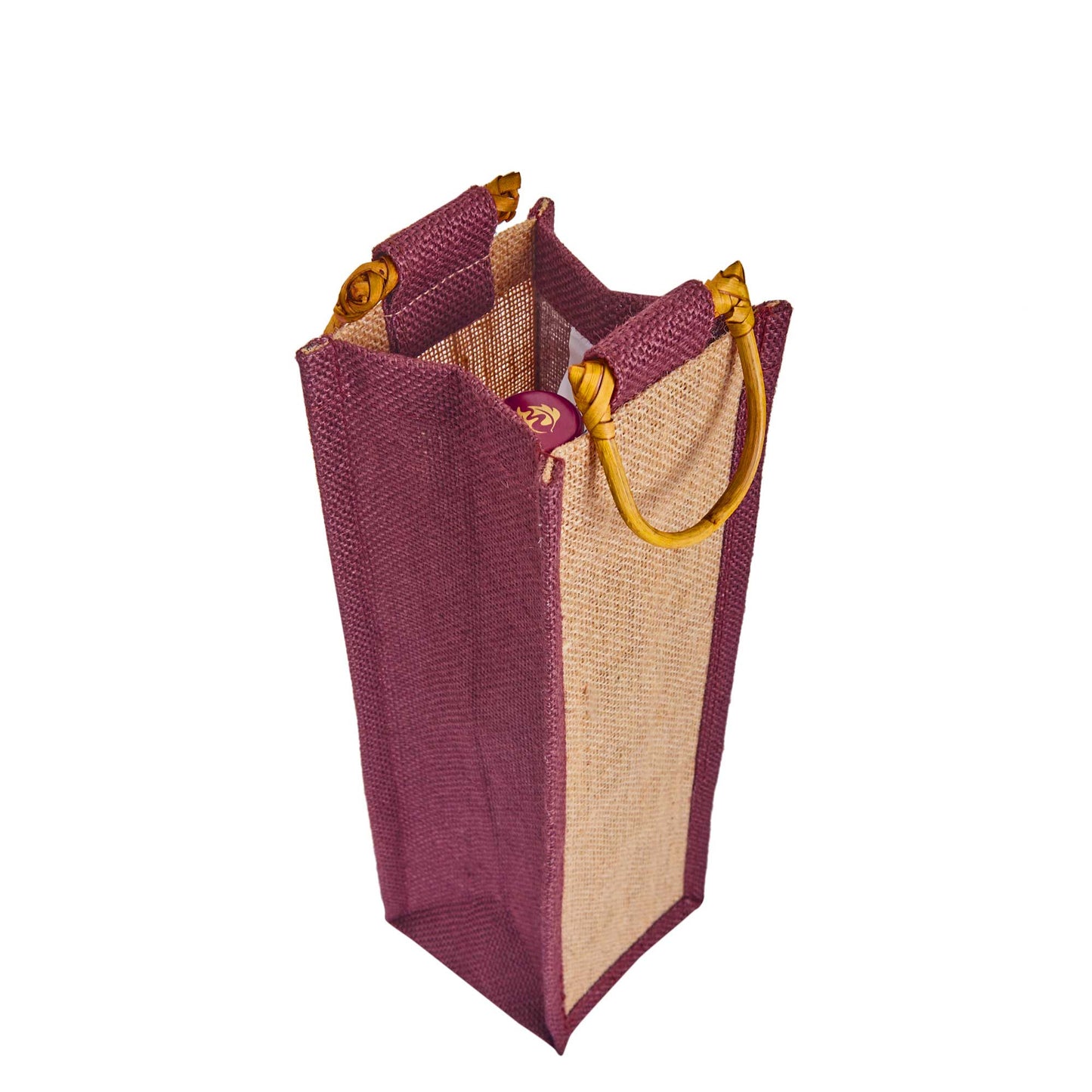 Wholesale Jute Wine Gift Bags with Cane Handles – New Year, Weddings, Birthdays, Parties, Christmas & Special Occasion (Packs of 6)