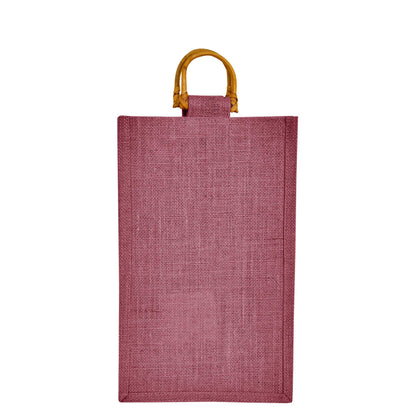 Coloured Jute Wine Burlap Gift Bags – Reusable 2-Bottle Wholesale Tote Bags, Gifting, Weddings, Parties & Holidays (Packs of 6)