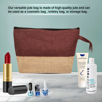 Eco Friendly Multipurpose  Unisex Jute Cosmetic Pouches Pack of 6 for Women Wholesale Supply