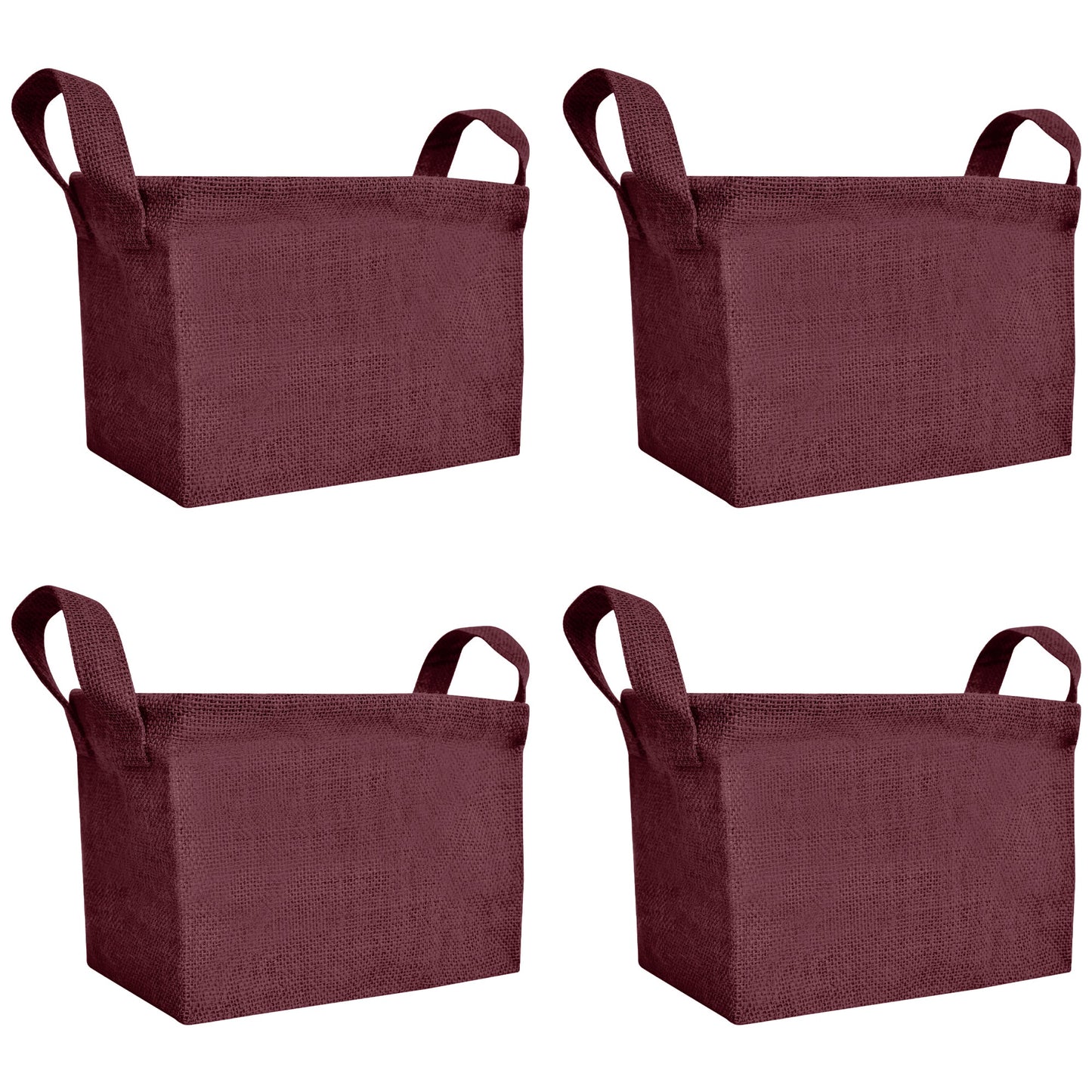 Wholesale Coloured Burlap Reusable Jute Laundry Basket  (Packs of 4)