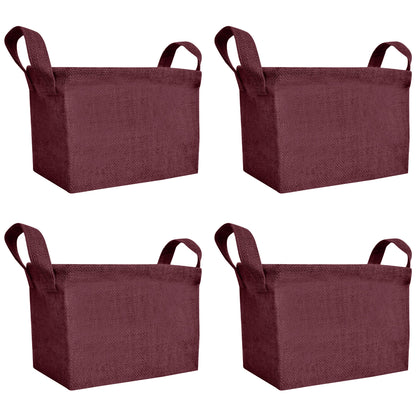 Wholesale Coloured Burlap Reusable Jute Laundry Basket  (Packs of 4)