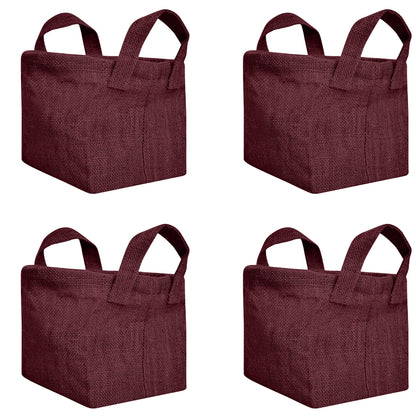 Wholesale Coloured Rectangular Burlap Jute Storage Basket (Packs of 4)