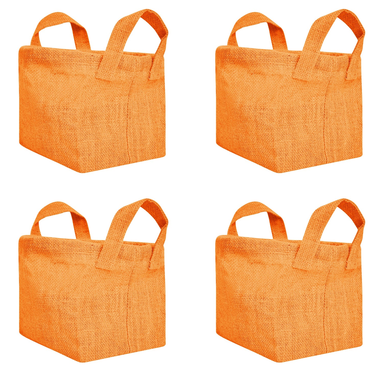 Wholesale Coloured Rectangular Burlap Jute Storage Basket (Packs of 4)