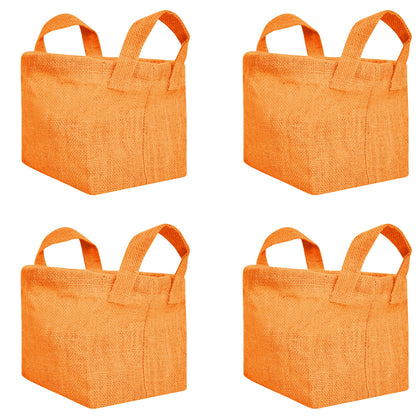 Wholesale Coloured Rectangular Burlap Jute Storage Basket (Packs of 4)