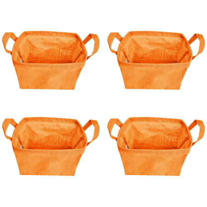 Wholesale Coloured Burlap  Reusable Jute Storage Basket  (Packs of 4)