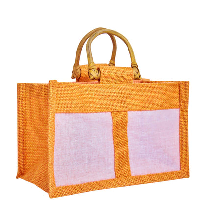 Wholesale Eco-Friendly Coloured Burlap Jute Gift Bags with Organza  (Packs of 7)