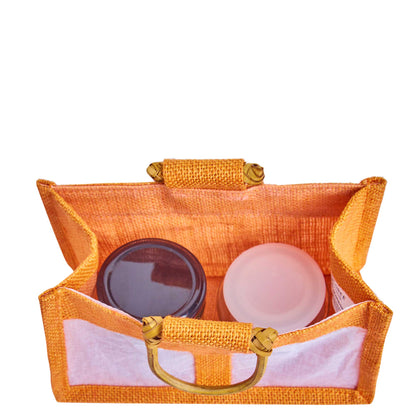 Wholesale Eco-Friendly Coloured Burlap Jute Gift Bags with Organza  (Packs of 7)