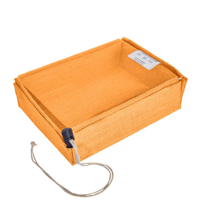 Wholesale Reusable Coloured Burlap Jute Gift Boxes with PVC Window forParty gift (Packs of 7)