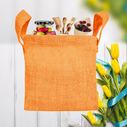 Wholesale Coloured Rectangular Burlap Jute Storage Basket (Packs of 4)