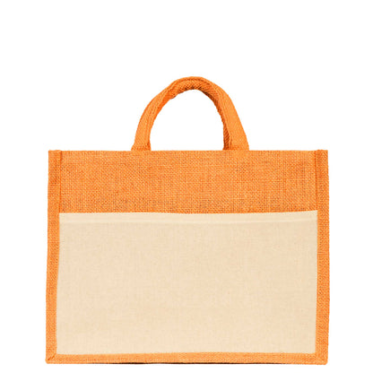 Jute Shopping Bags in Red, Green, Orange & Pink – Wholesale Burlap Totes for Weddings, Holidays & Daily Use (Set of 4)