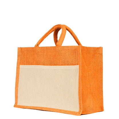 Jute Shopping Bags in Red, Green, Orange & Pink – Wholesale Burlap Totes for Weddings, Holidays & Daily Use (Set of 4)
