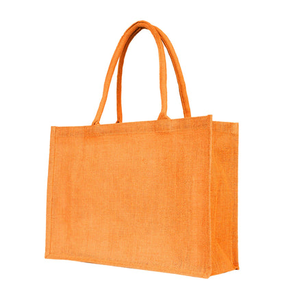 Burlap Jute Tote Bags – Vibrant Red, Pink, Green & Orange, Available for Wholesale, Travel & Weddings (Set of 4)
