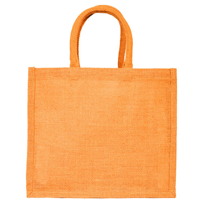 Jute Burlap Wholesale Shopping Bags in Red, Pink, Green & Orange – Perfect for Thanksgiving, Weddings, Travel & more (Set of 4)