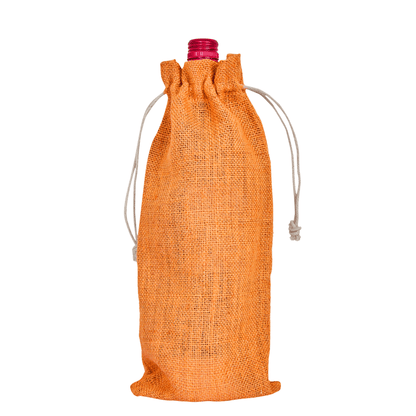 Wholesale Coloured Jute Wine Bottle Gift Pouches – Drawstring Burlap Bags for Gifting & Events (Set of 7)