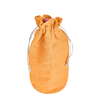Wholesale Coloured Jute Wine Bottle Gift Pouches – Burlap Bags for Weddings & Celebrations (Set of 7)