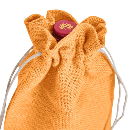 Wholesale Coloured Jute Wine Bottle Gift Pouches – Burlap Bags for Weddings & Celebrations (Set of 7)